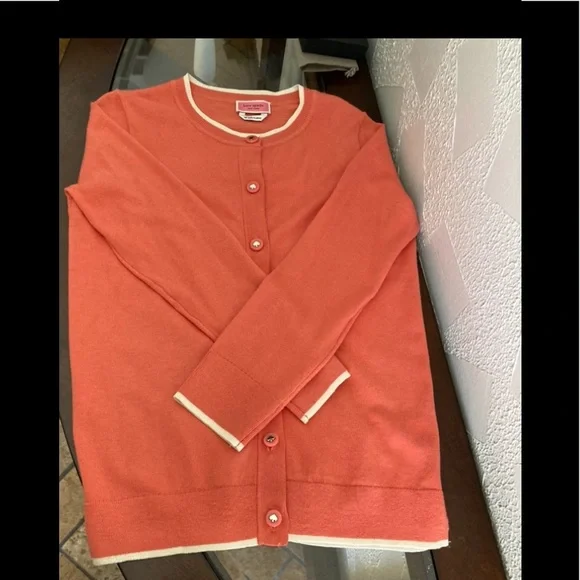Kate Spade Signature Button Silk Blend Cardigan Sweater NWT